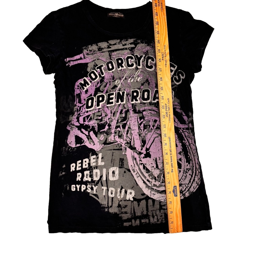 Vintage Y2K Graphic Tee Boho Moto Grunge Indie Fairy Biker Artsy Top Medium USA - Picture 4 of 5